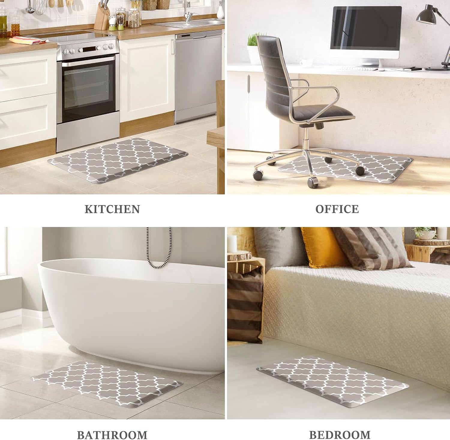 WISELIFE Kitchen Runner Rugs Anti-Fatigue mats,,Non Slip Waterproof Ergonomic Comfort Mat for Kitchen, Floor Home, Office, Sink, Laundry,Khaki